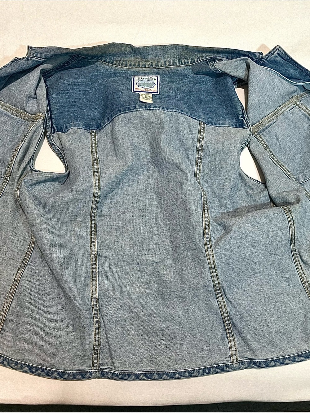 vintage St. John's Bay painted denim vest - Picture 4 of 7